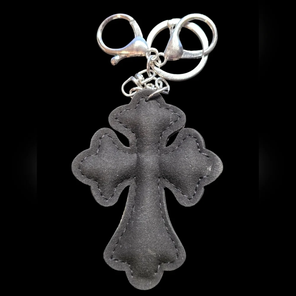 Sparkling Cross Bag Charm Keychain